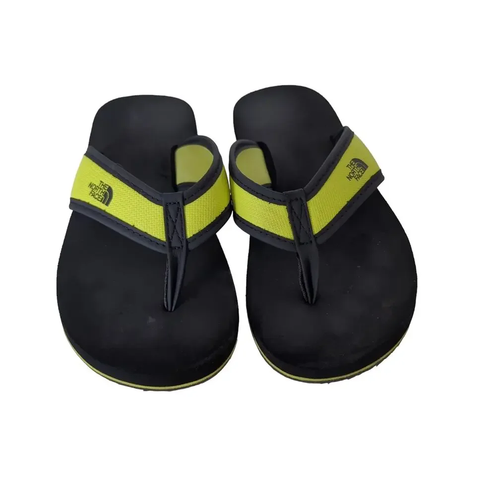 The North Face Kids Base Camp Flip Flop Sandals Size 2 Boy Girl Neon Black Beach